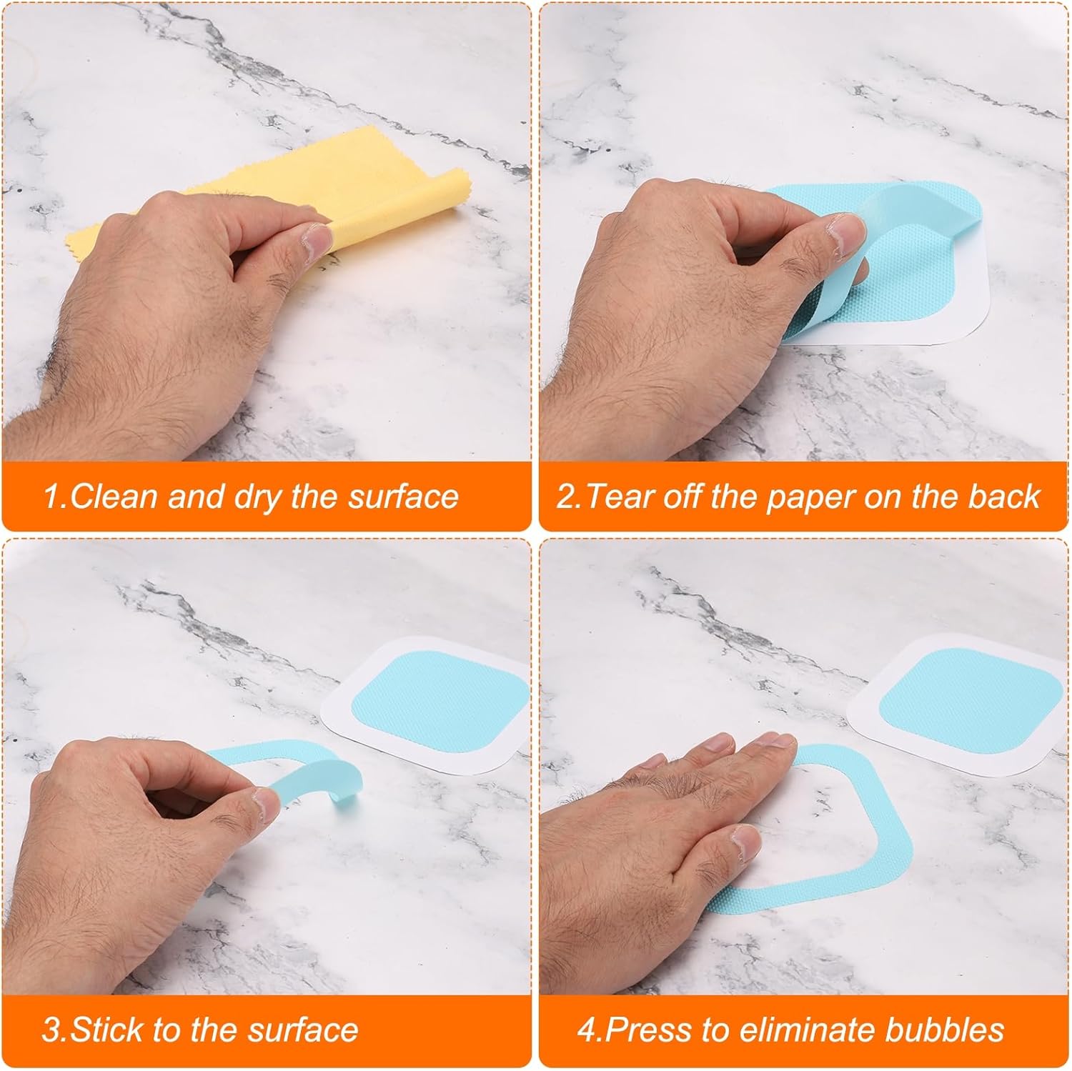 24pcs Anti-Slip Bathtub Stickers - Non-SlipTransparent Star Style