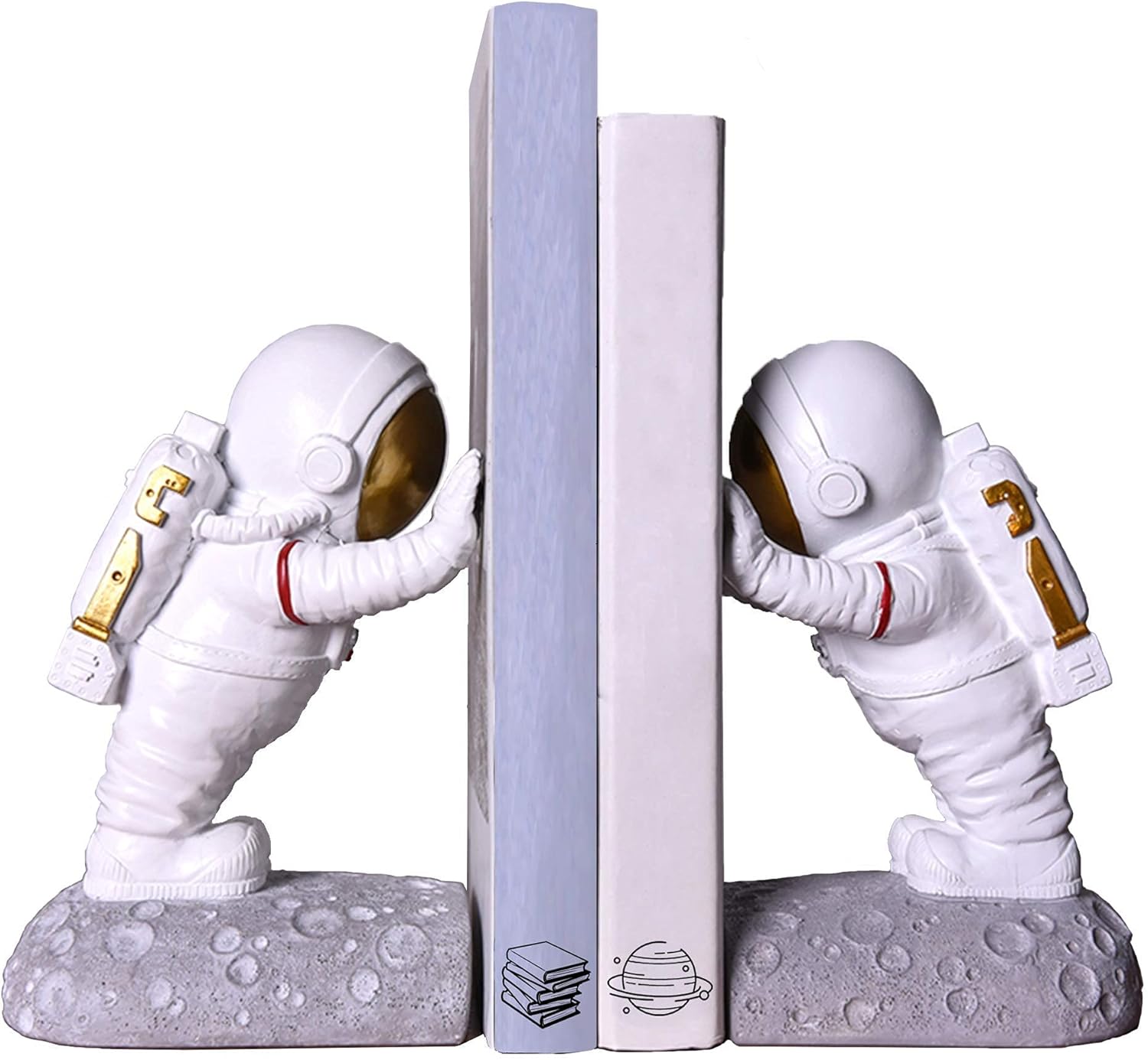 Joyvano Astronaut Bookends - Stellar Space-Themed Bookends for Kids