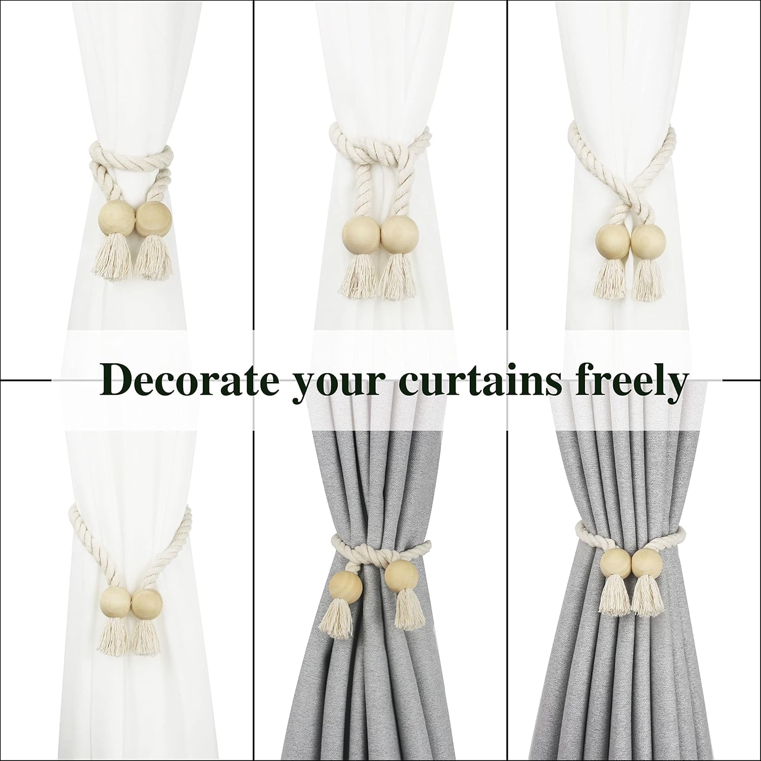 Magnetic Curtain Tiebacks - Durable and Soft for Curtuems Drapery