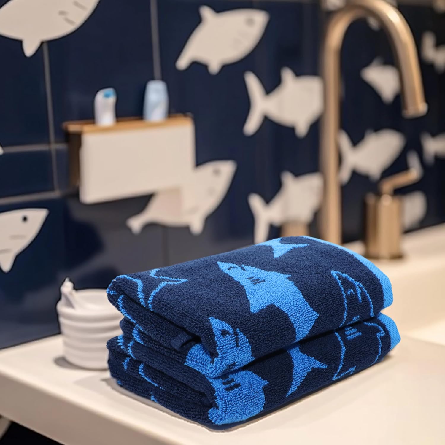 6-Piece bath towel set for kids