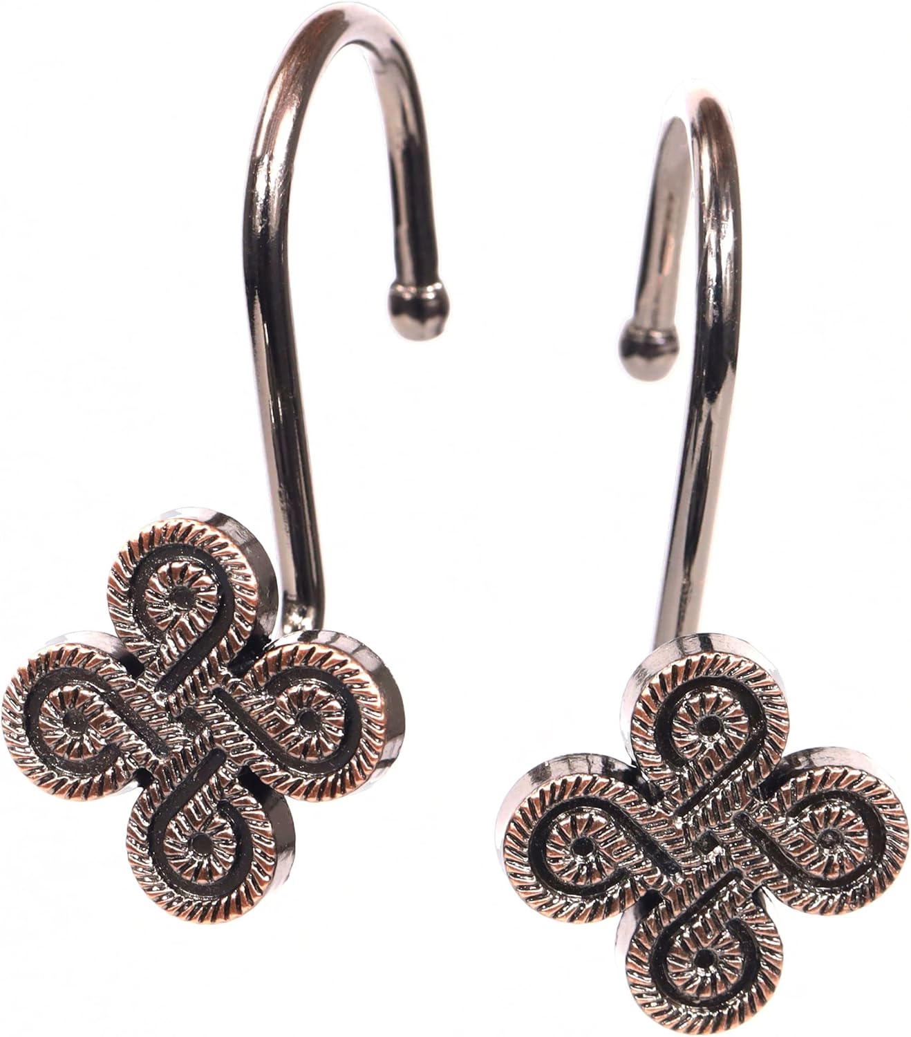 Popkozzi Bronze Decorative Shower Curtain Hooks Set of 12