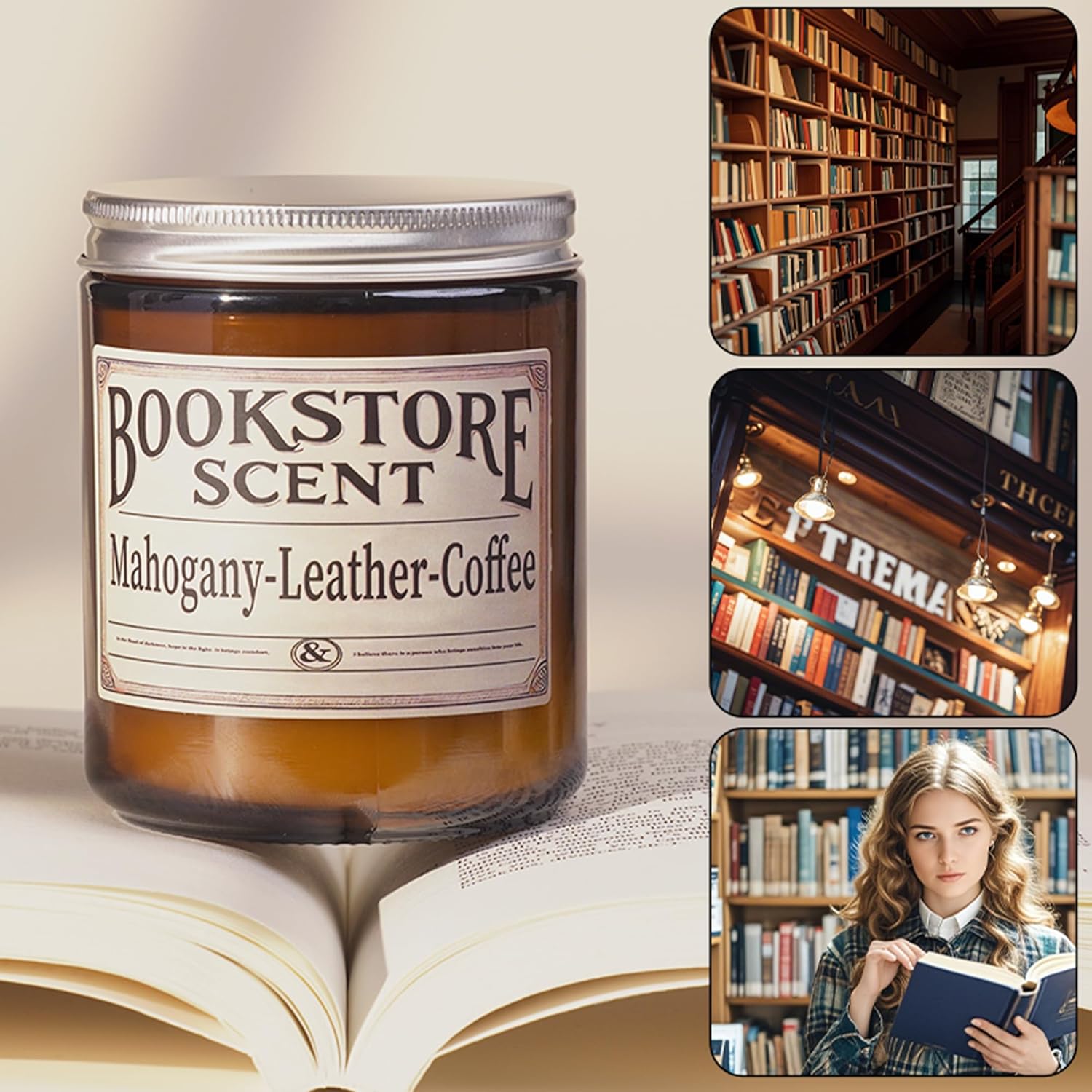 Book Lover Candle for Readers and Bookworms