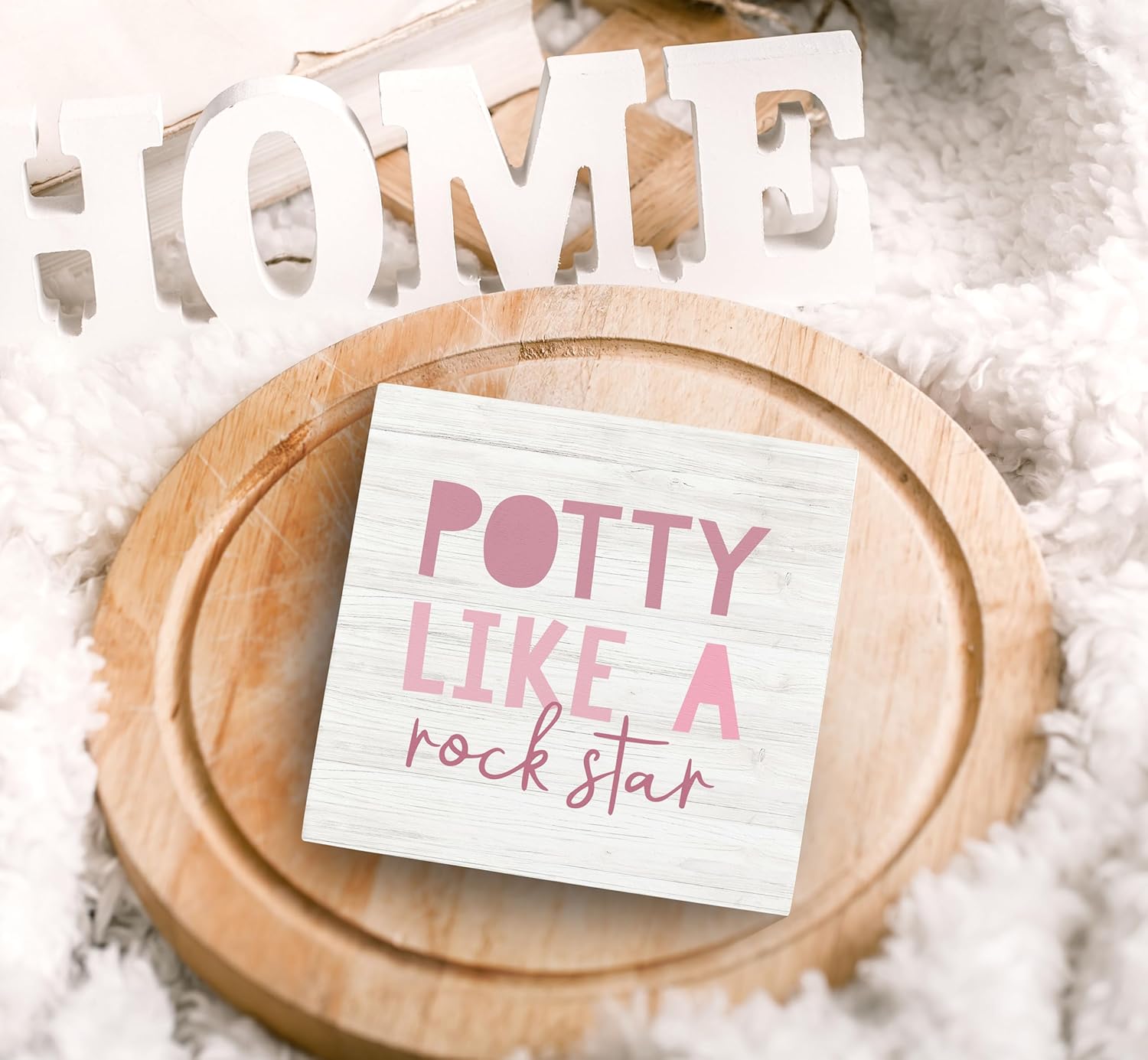 Happy Kids Bathroom Quote Wood Rock Star Box