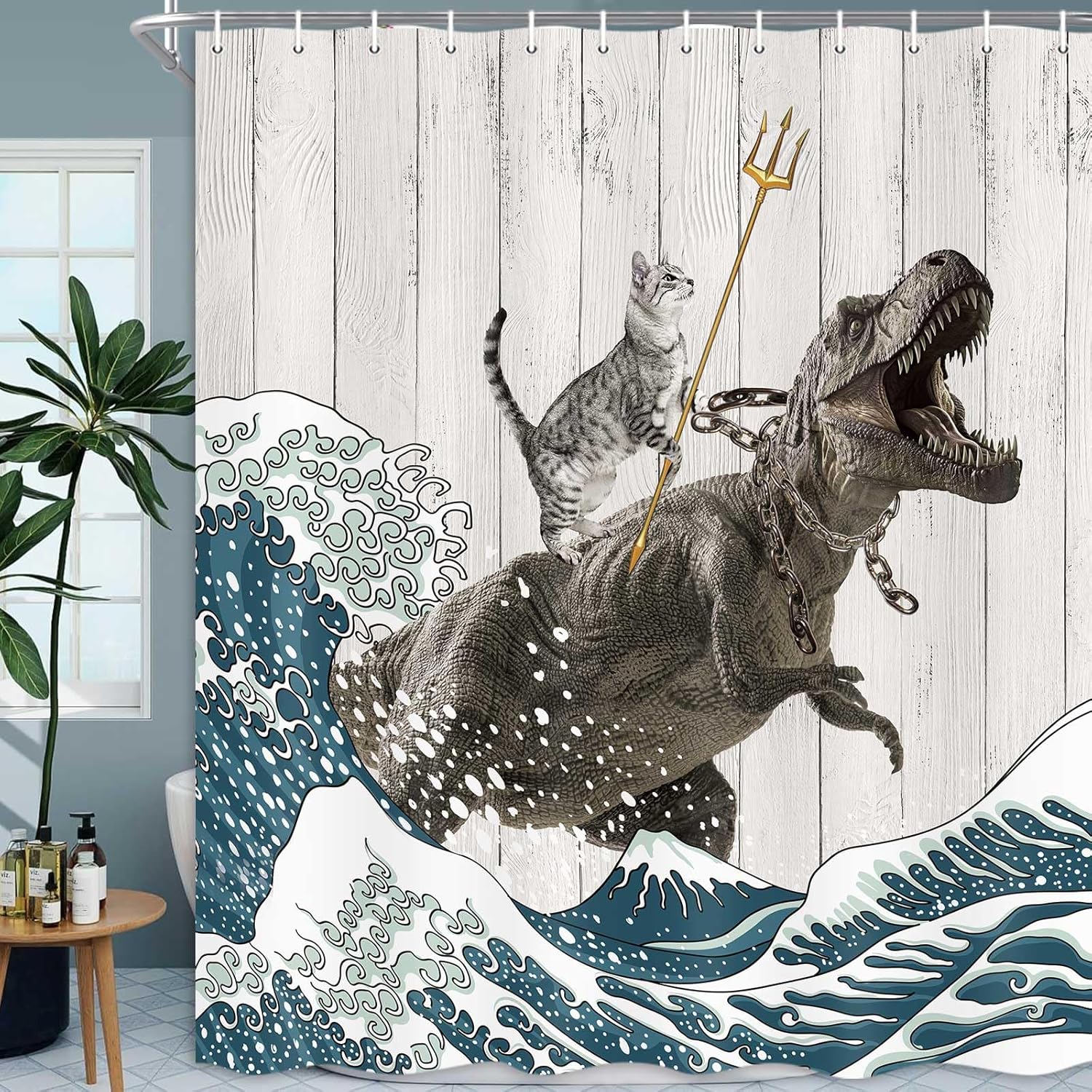 Boziqr Playful Cat Shower Curtain