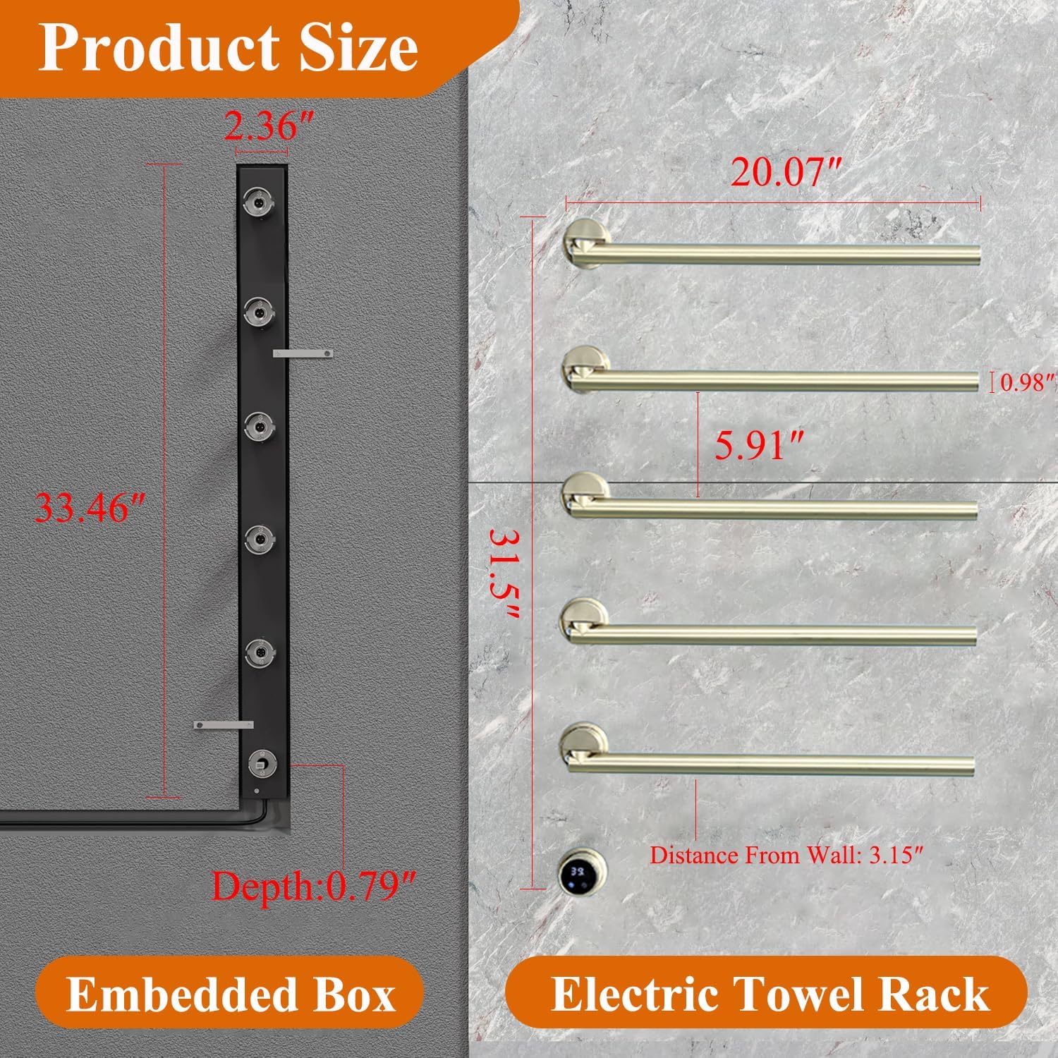 QREZAA Electric Heated Towel Rack