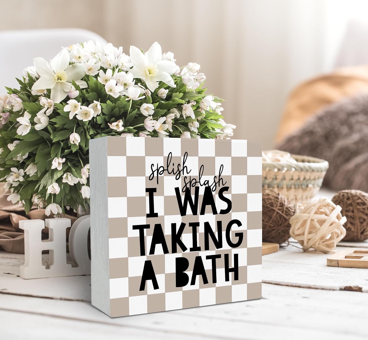Kids Bathroom Quote Wood Box Sign Rustic Bathroom Decor
