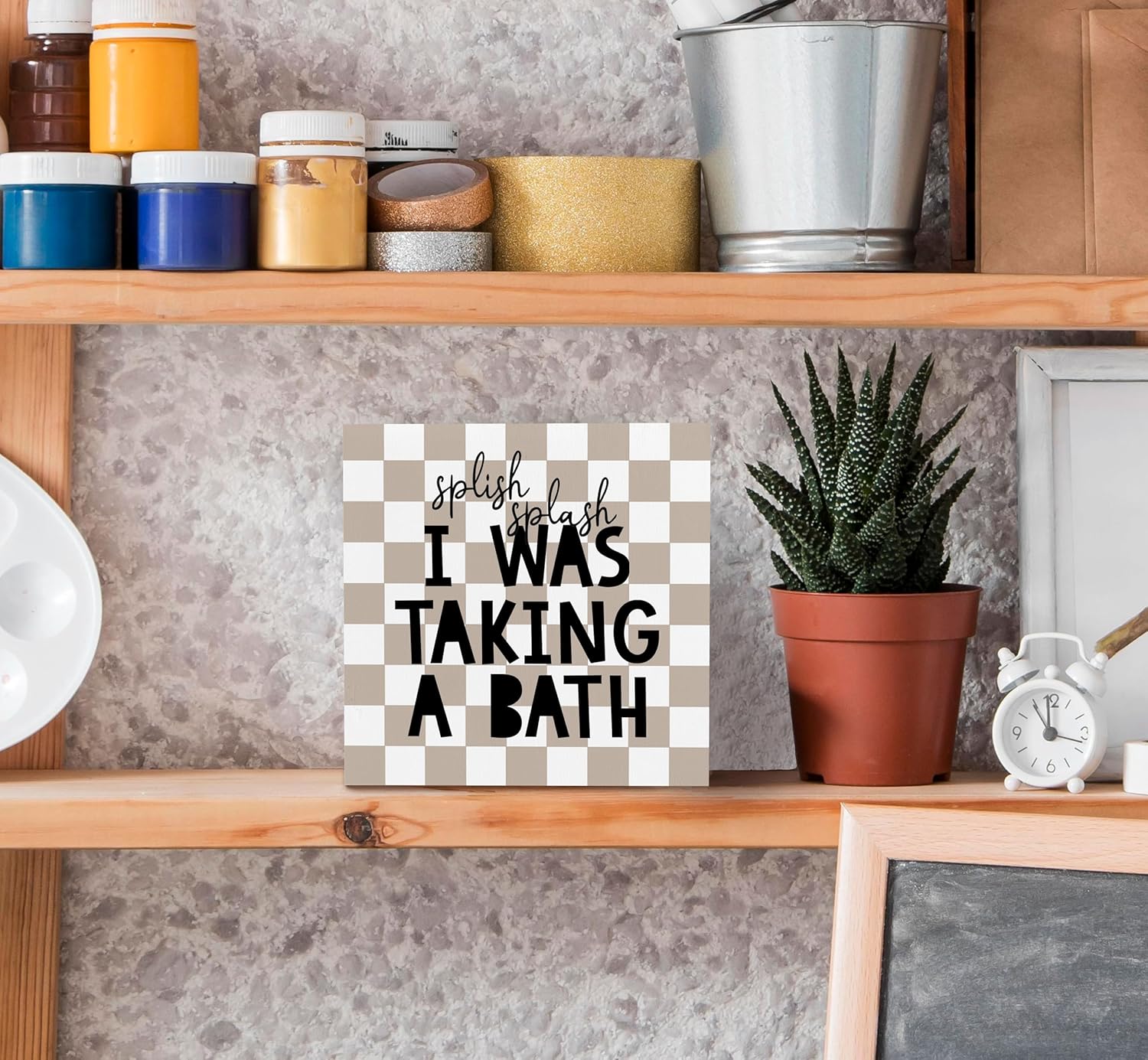 Kids Bathroom Quote Wood Box Sign Rustic Bathroom Decor