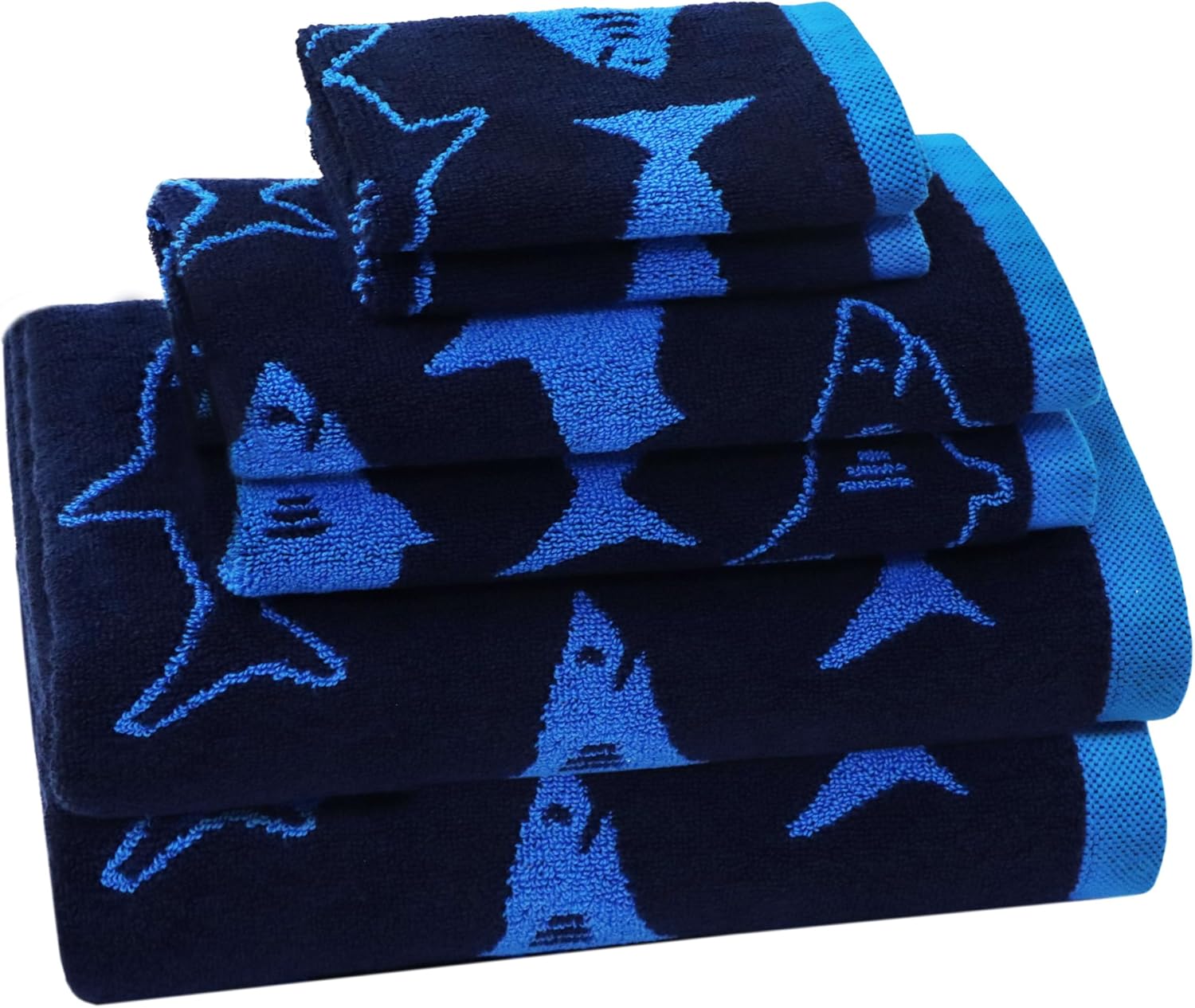 6-Piece bath towel set for kids