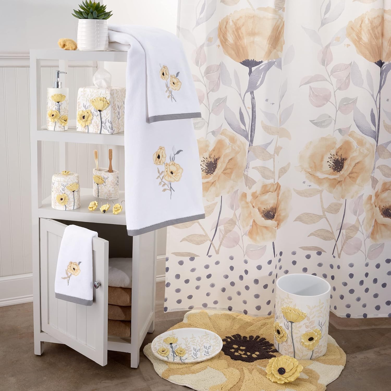 Avanti Linens Flowery Bathroom Hook Set Embrace Relaxation