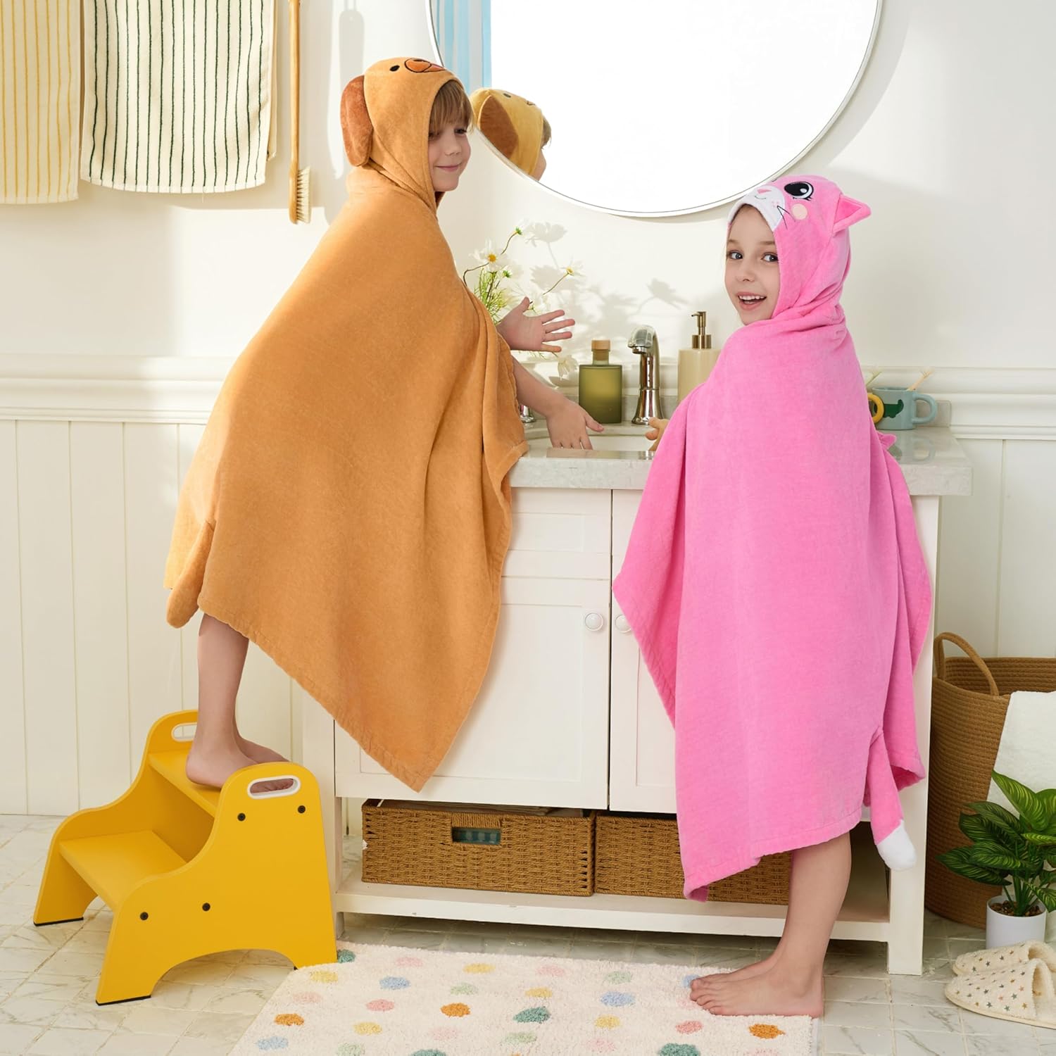 Joiedomi Hooded Towel for Kids 30x50 Brown