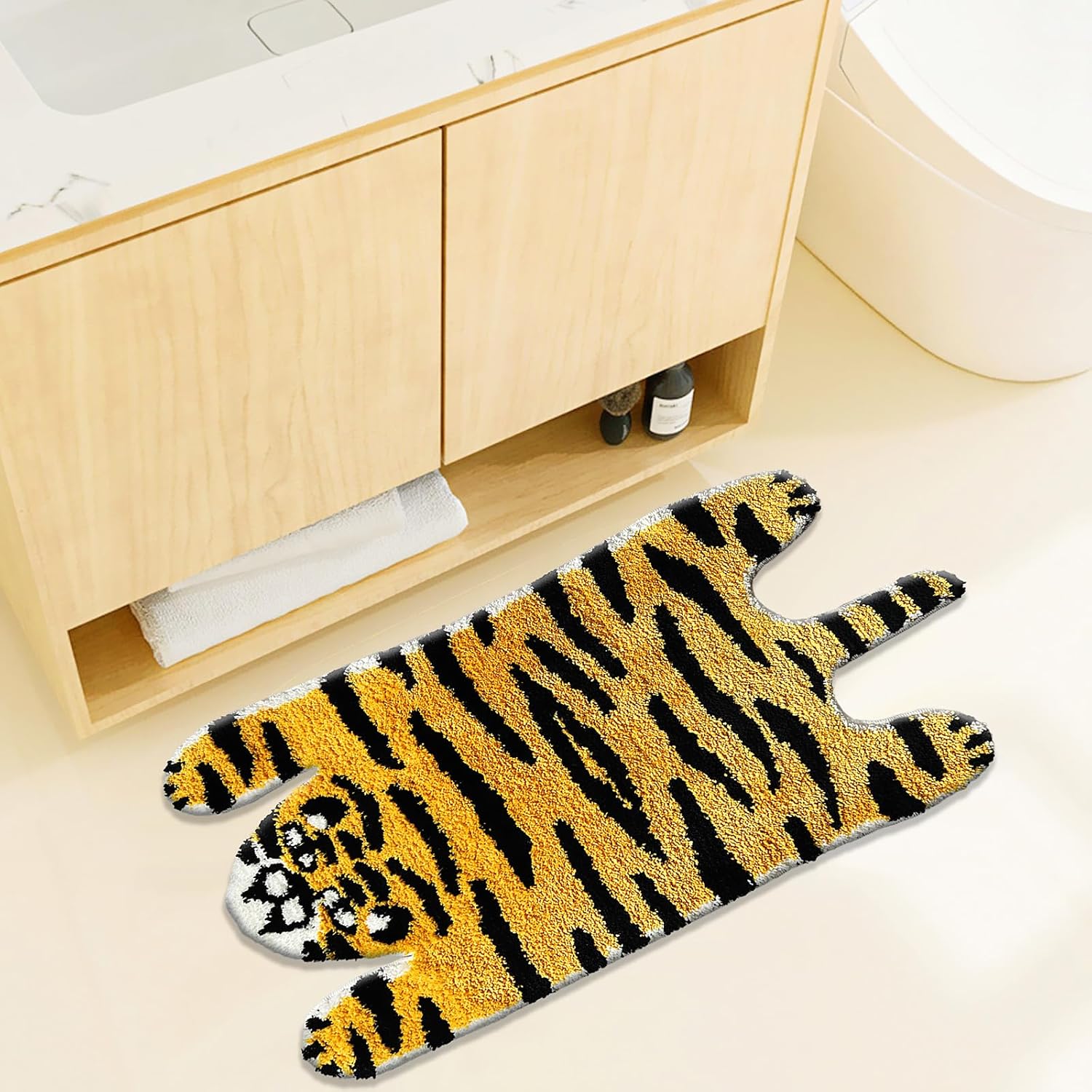 UKELER Kids bathroom towel tiger rug