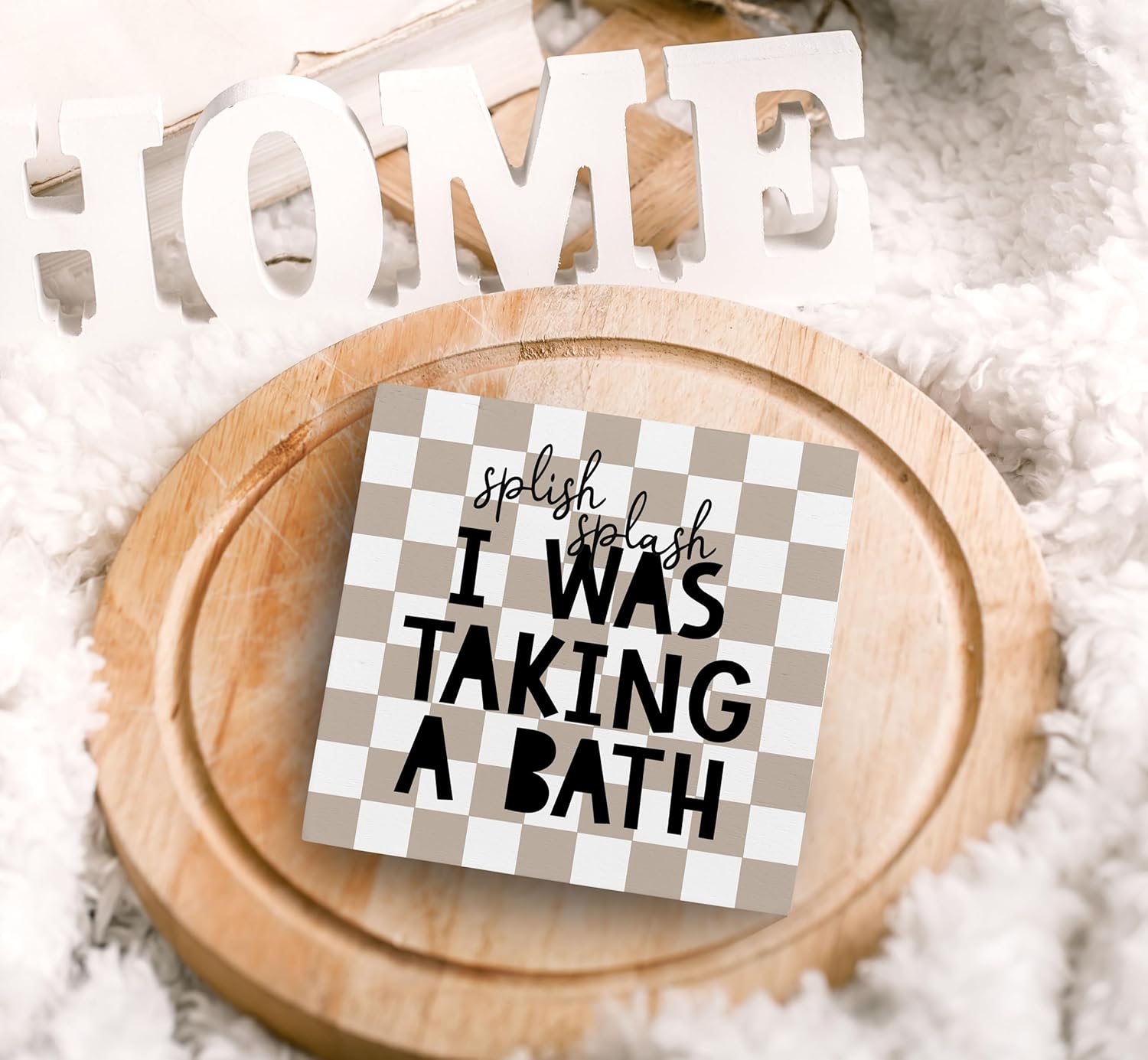 Kids Bathroom Quote Wood Box Sign Rustic Bathroom Decor
