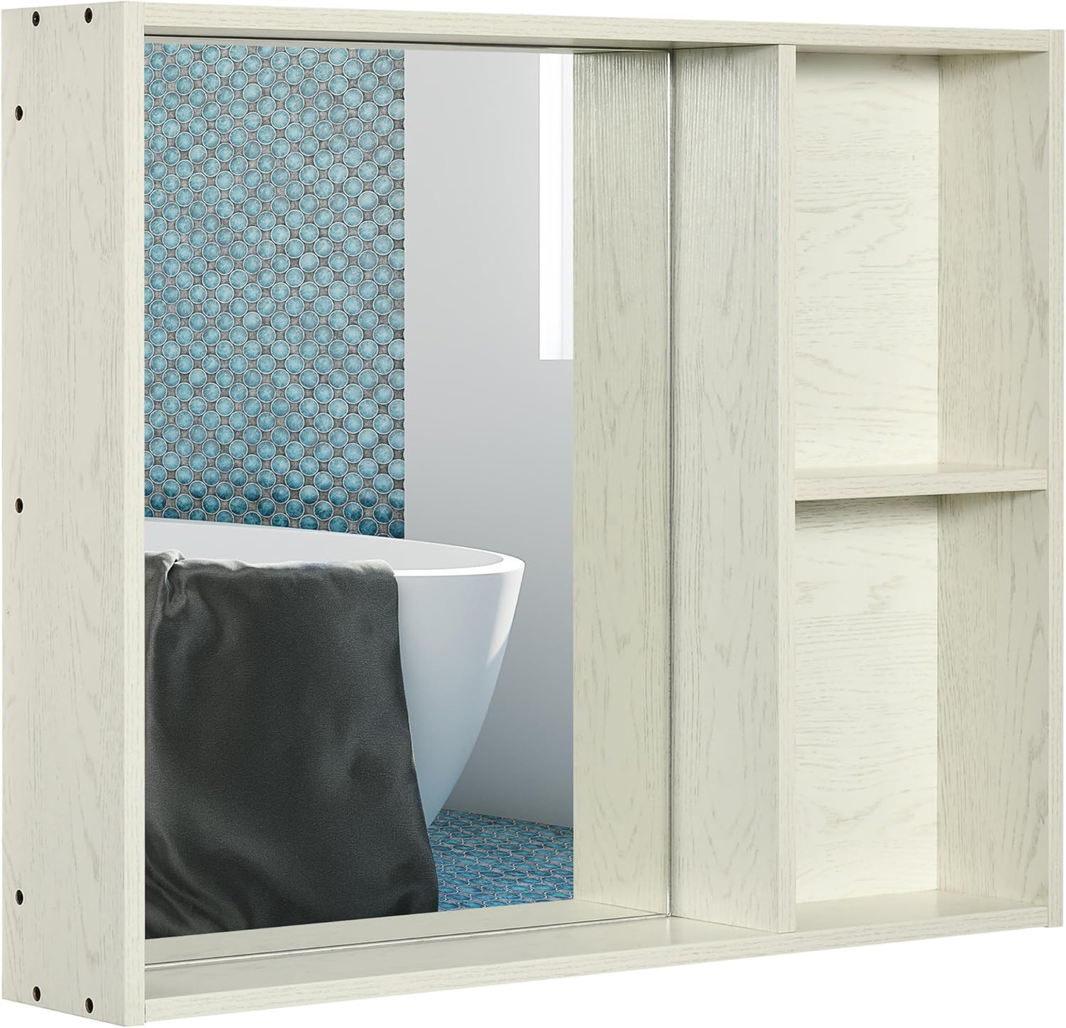 Kleankin 315 x 255 Inch Bathroom Medicine Cabinet with Mirror