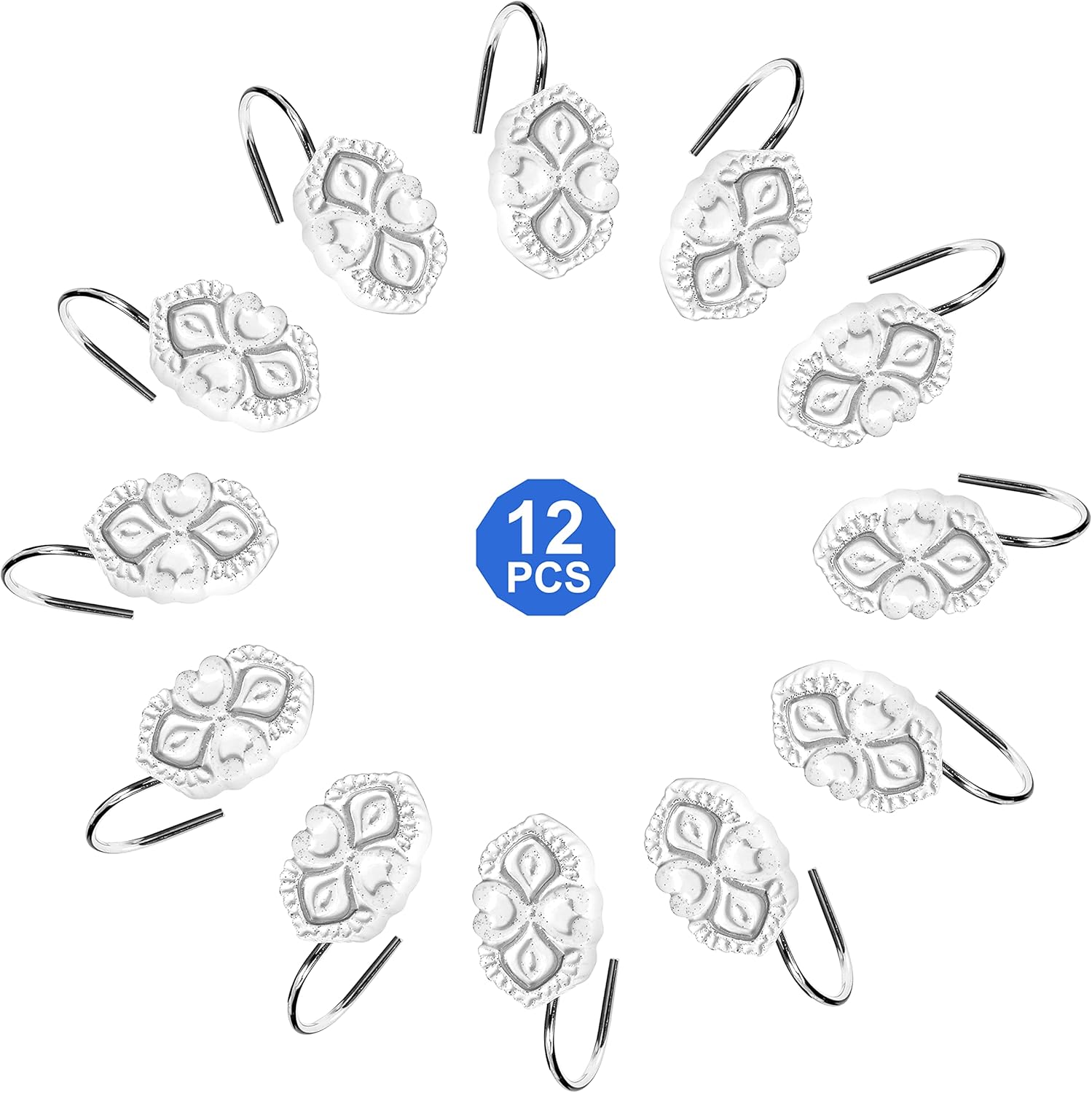 Popular Bath Decorative Shower Hooks Monaco White