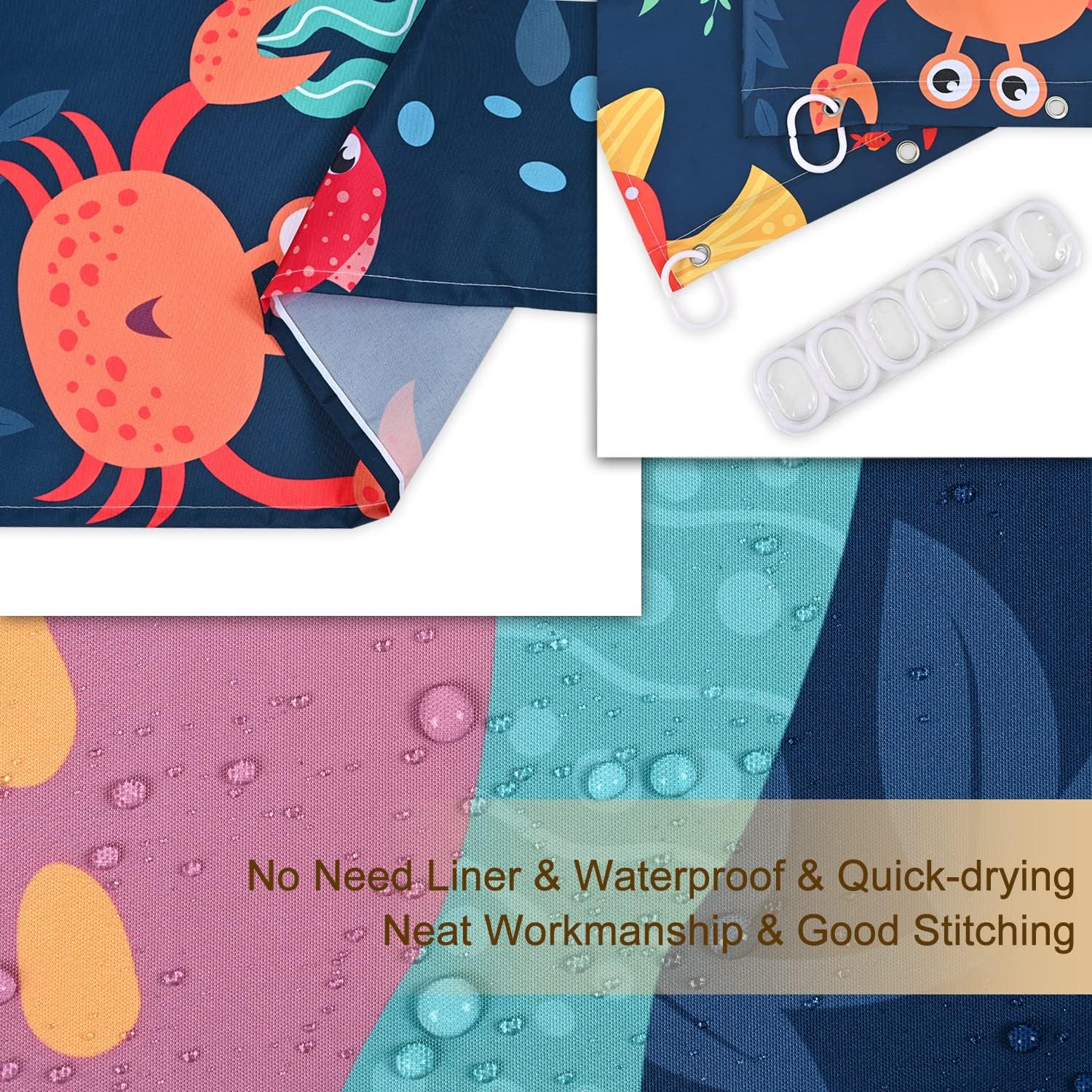 RosieLily Kids Under the Sea Shower Curtain 72x72