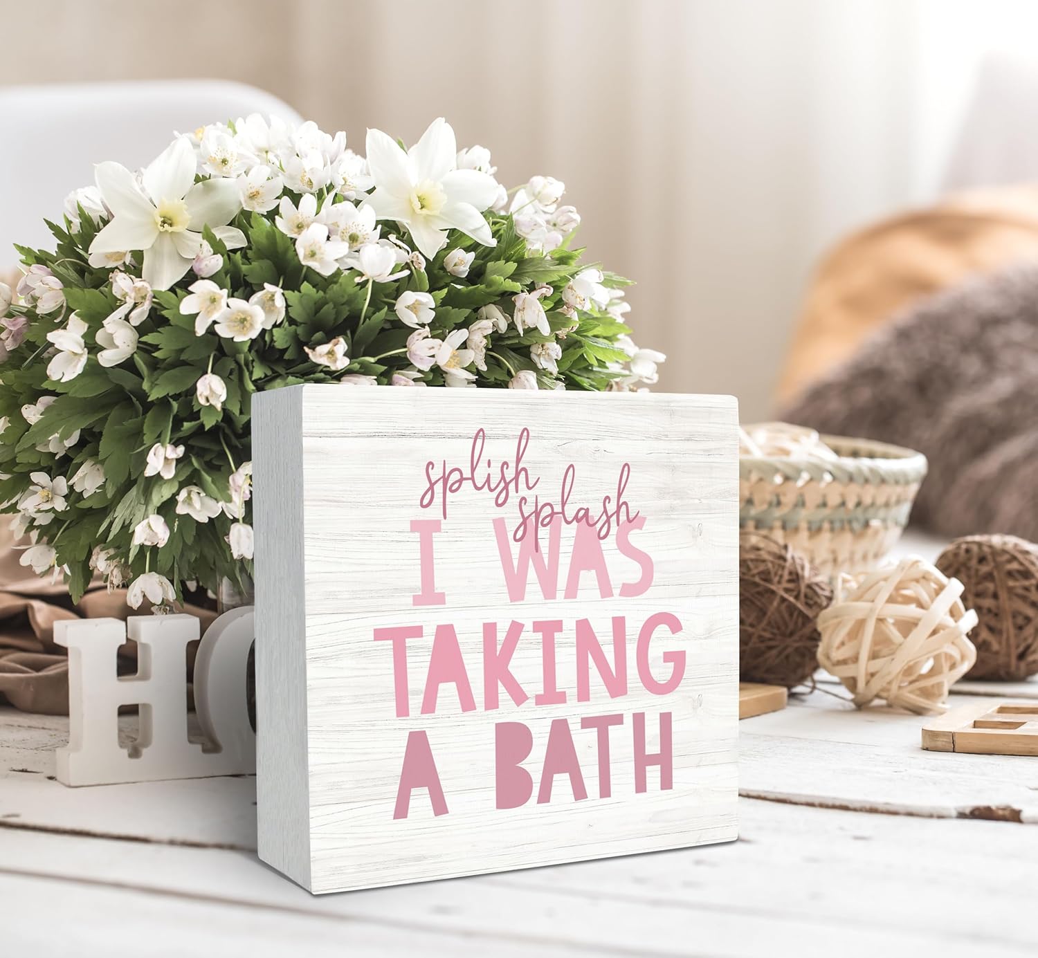 SRADMO Kids bathroom quote splish splash funny bathroom sign