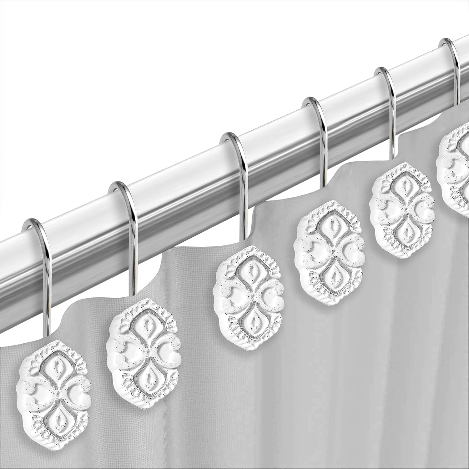 Popular Bath Decorative Shower Hooks Monaco White