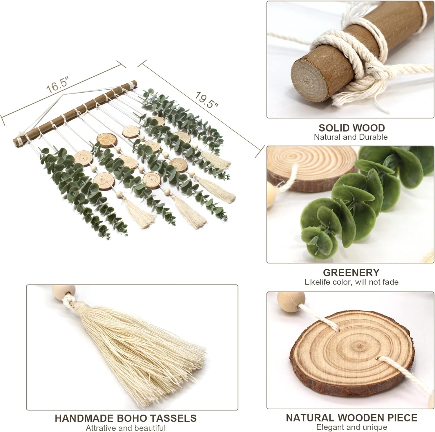 Giauma Artificial Eucalyptus Wall Decor Boho Rustic Design