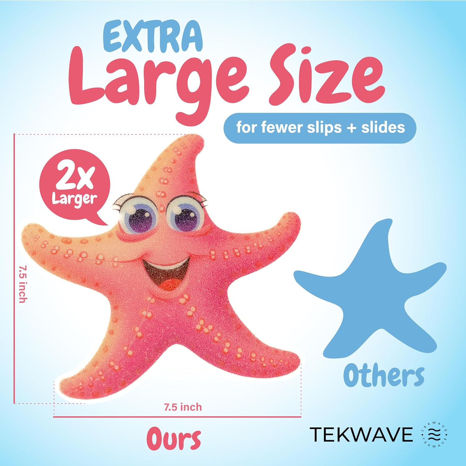 Adventure with TEKWAVE Non-Slip Bath Stickers for Toddlers Pack of 10
