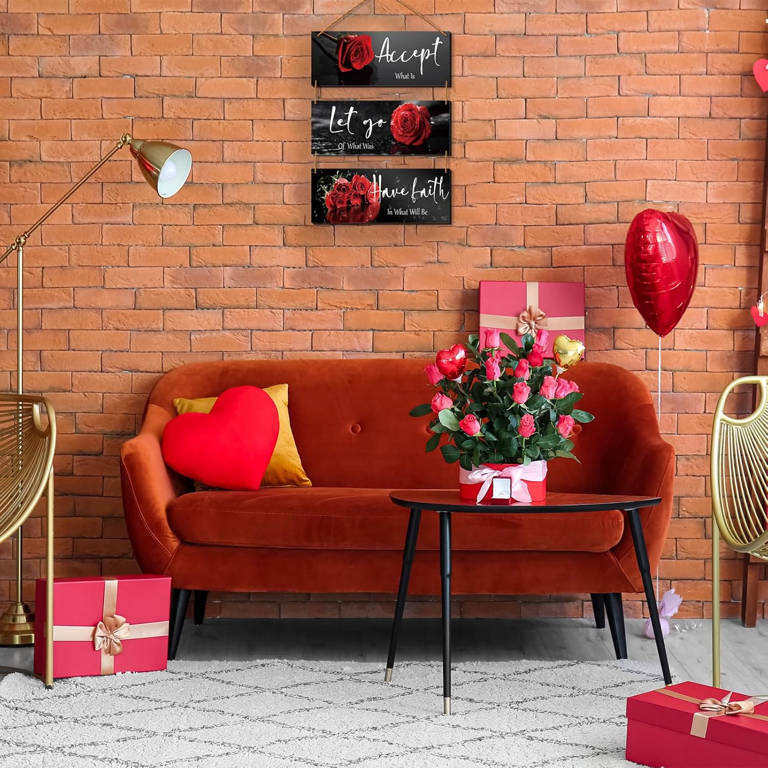 Curious Red Decor with Quotes for Home Decor