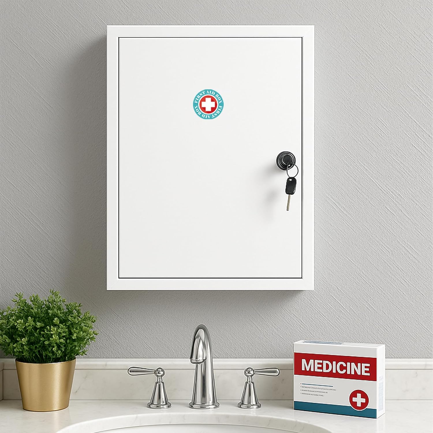 Royxen - Secure Setup Lock Medicine Cabinet for Easy Organization