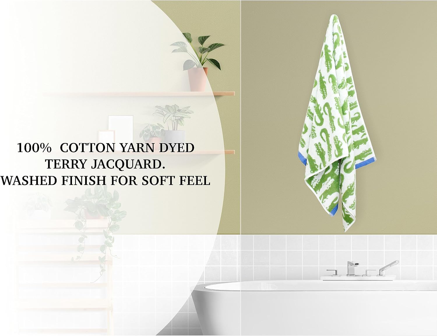 Original Kids 6 Piece Towel Set Crocodile
