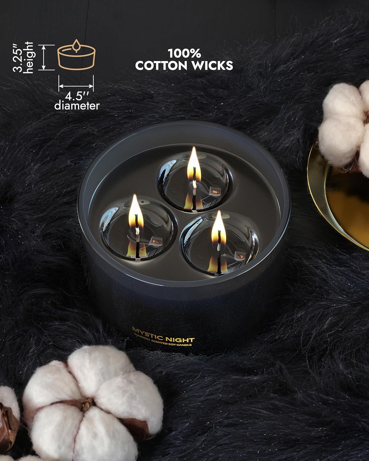 96NORTH Luxury Black Candle - Premium Fragrance with Long Burning Time