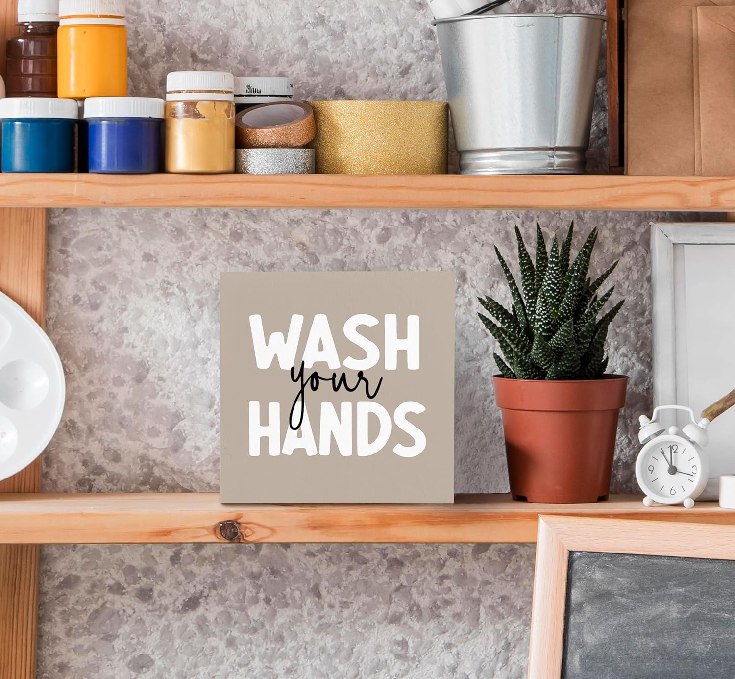 Perfect Gift for Kids Wash Your Hands Desk Sign