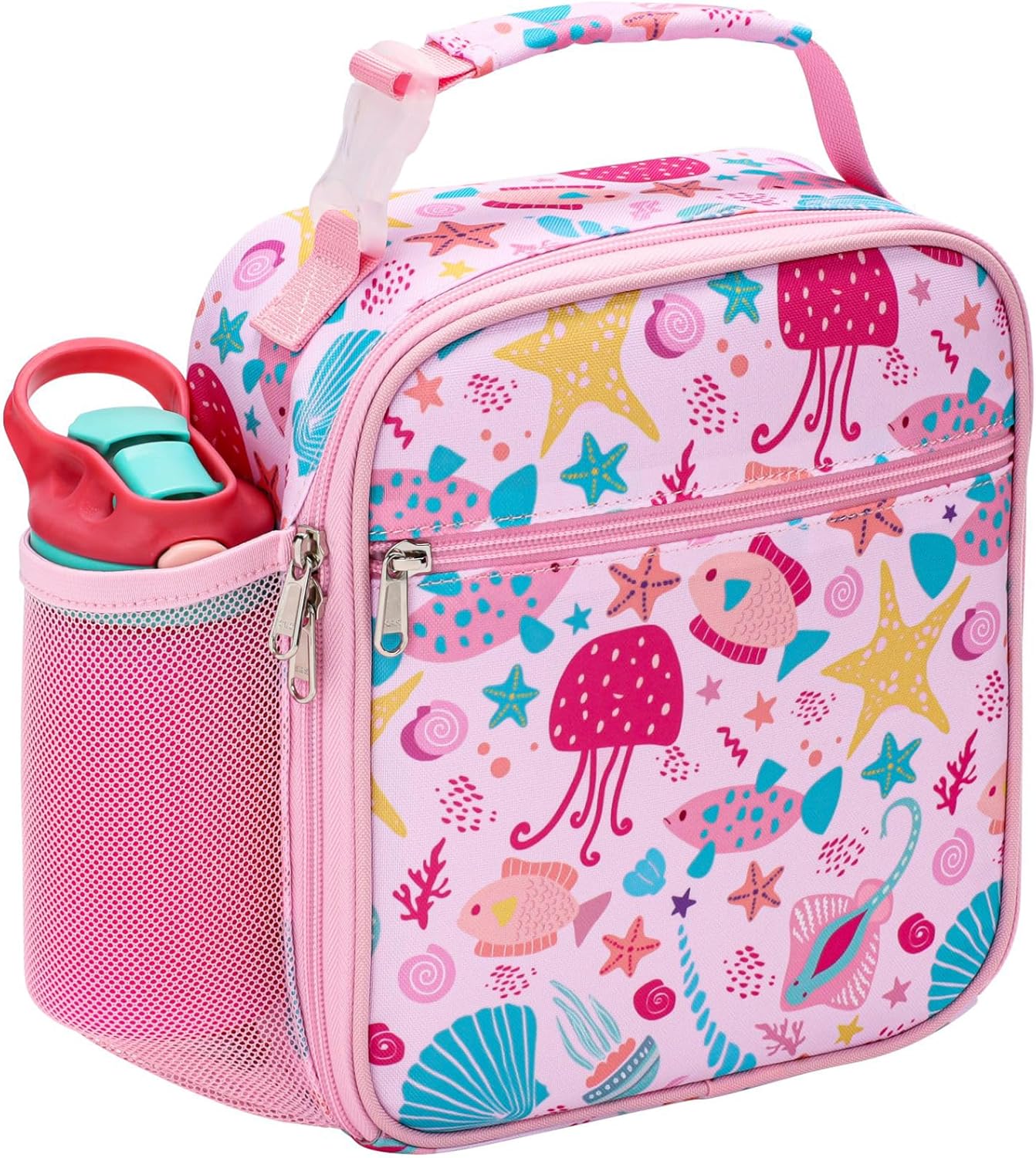 Bagseri Lunch Bag for Kids - Pink Marine Animals