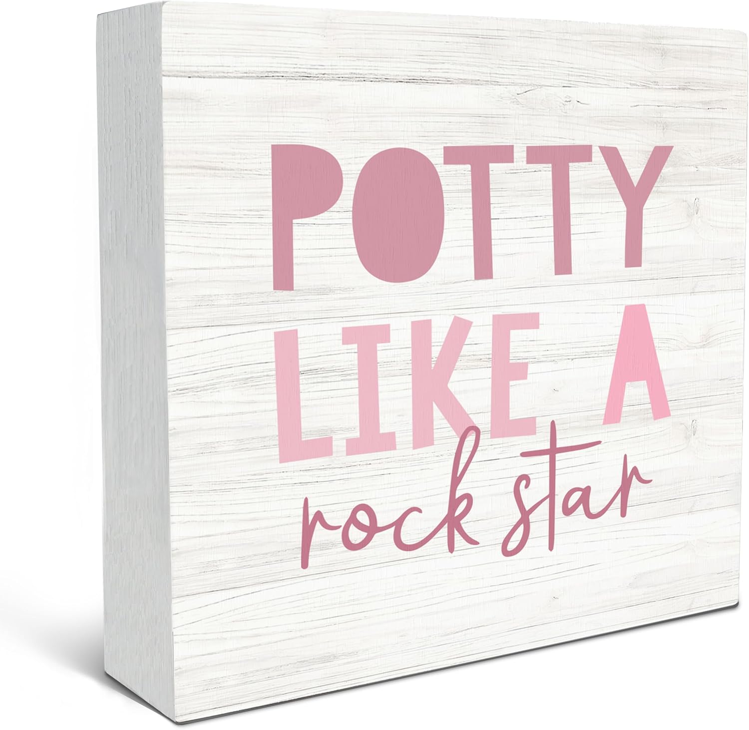 Happy Kids Bathroom Quote Wood Rock Star Box