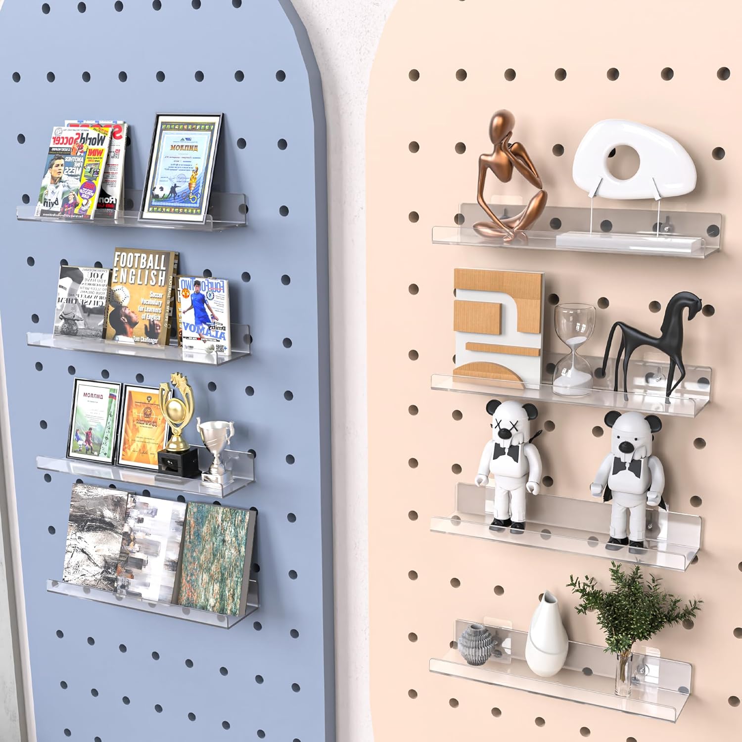 Space-Saving 6-Pack Acrylic Shelves for Your Home