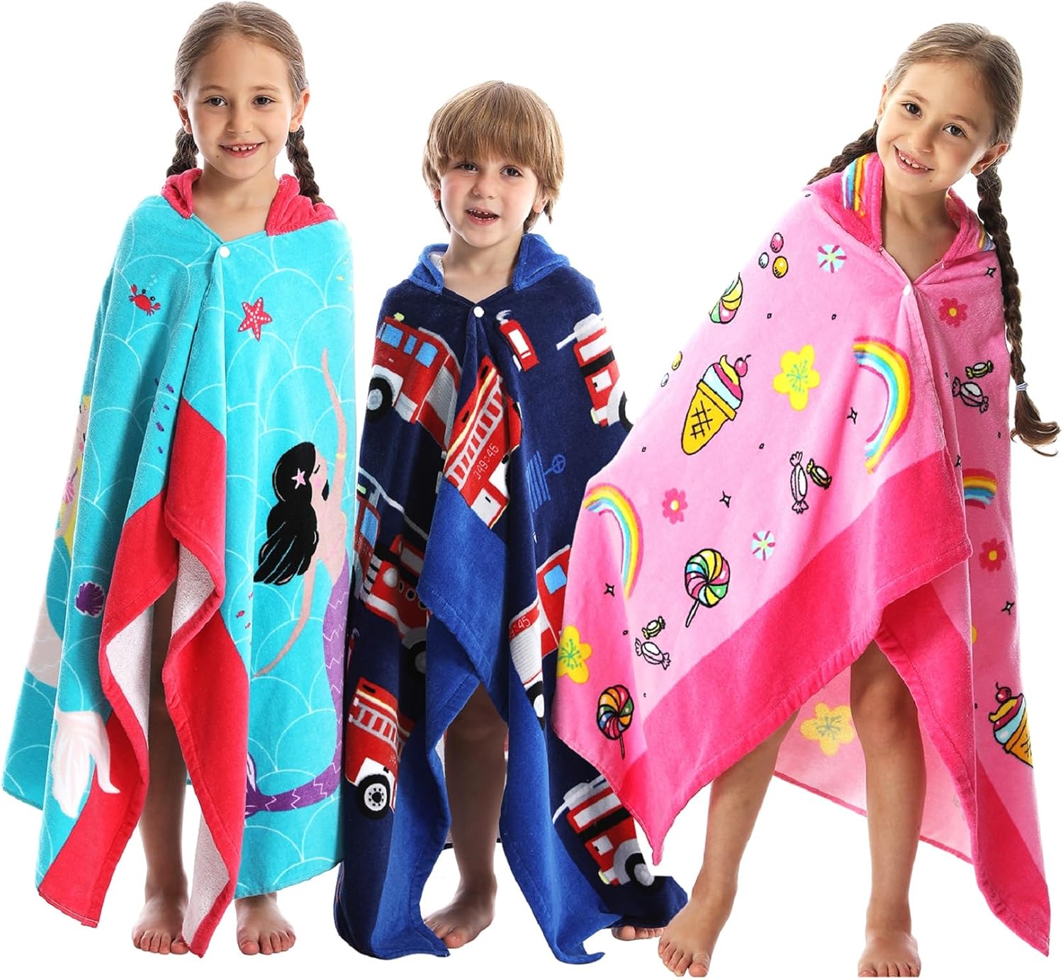 Kids Bath Towels Cotton Ultra Absorbent Poolswim Full Animal Cartoon 100