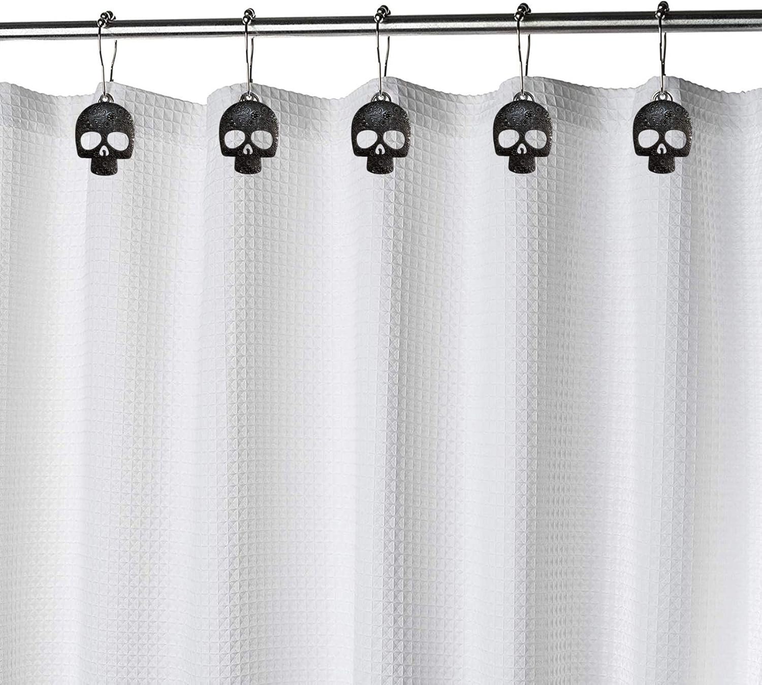 Set of 12 Sugar Skull Shower Curtain Hooks
