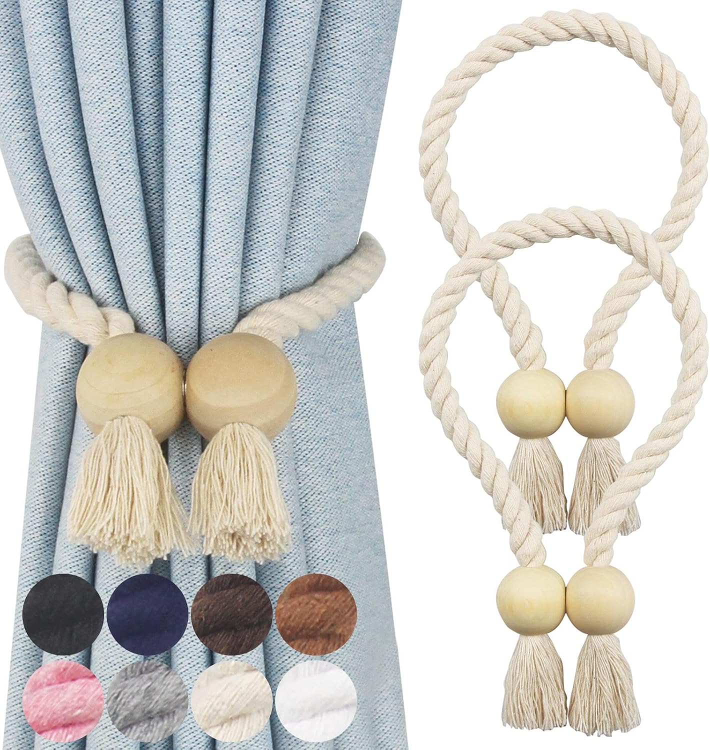 Magnetic Curtain Tiebacks - Durable and Soft for Curtuems Drapery