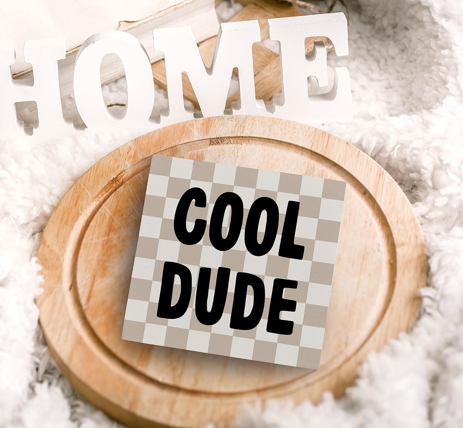 Think Boho with This preppy Wood Sign