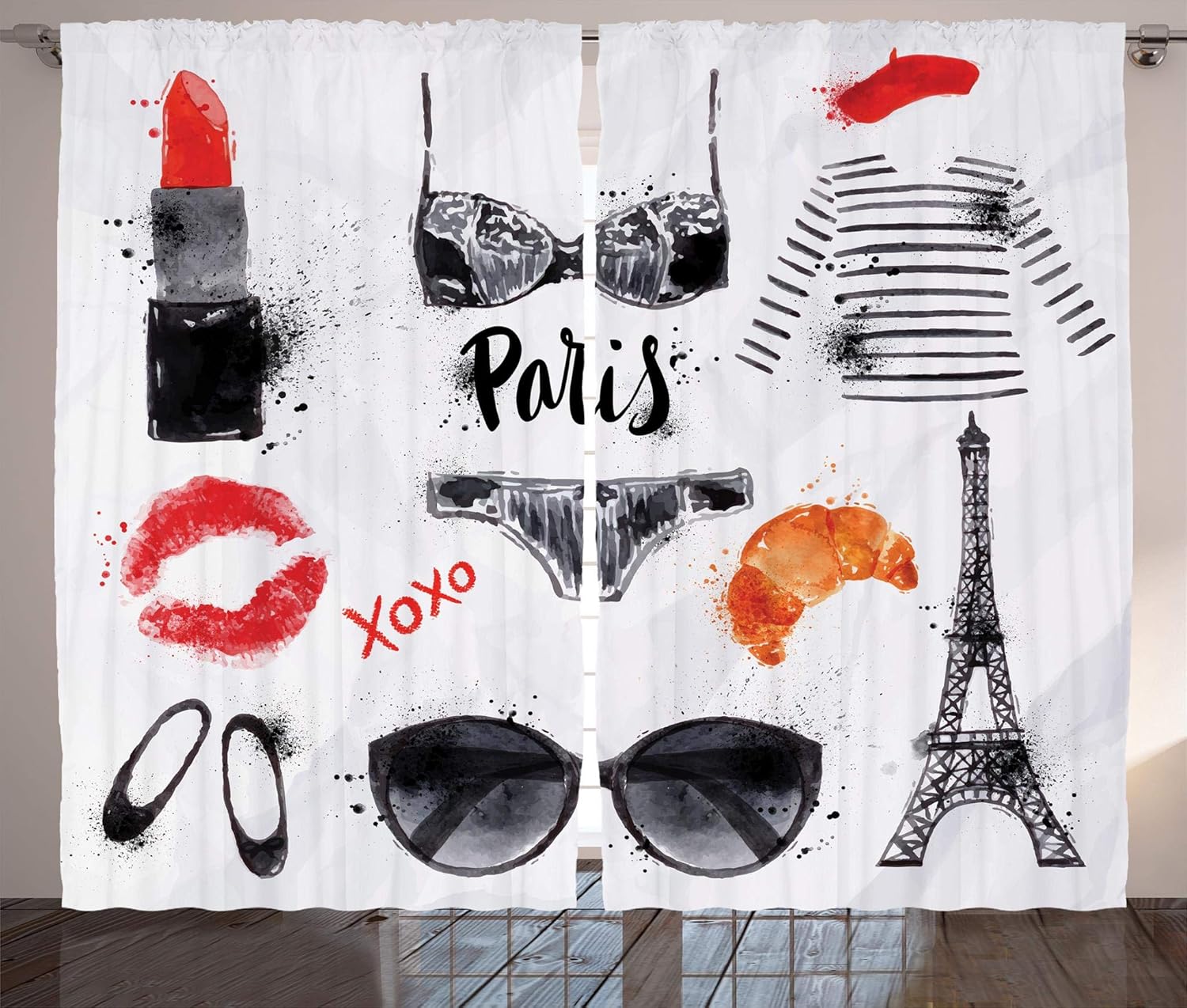Ambesonne Paris-C Laurent Eiffel Tower Curtsins