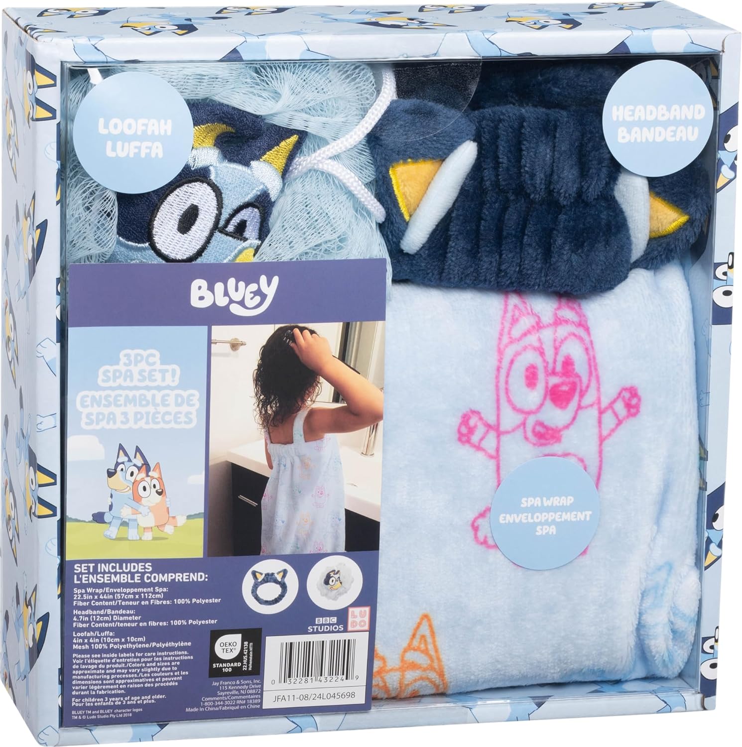 Jay Franco Bluey 3 Piece Spa Bath Set