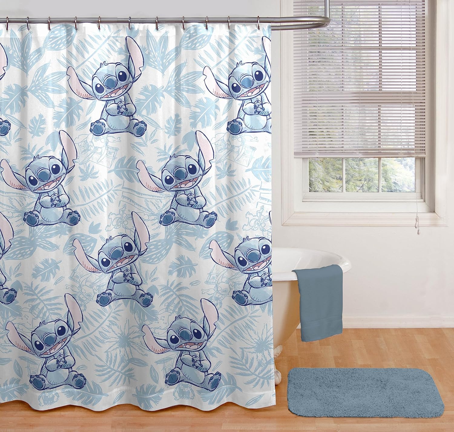 Jay Franco Lilo Stitch Kids Bath Shower Curtain 70x72 inches