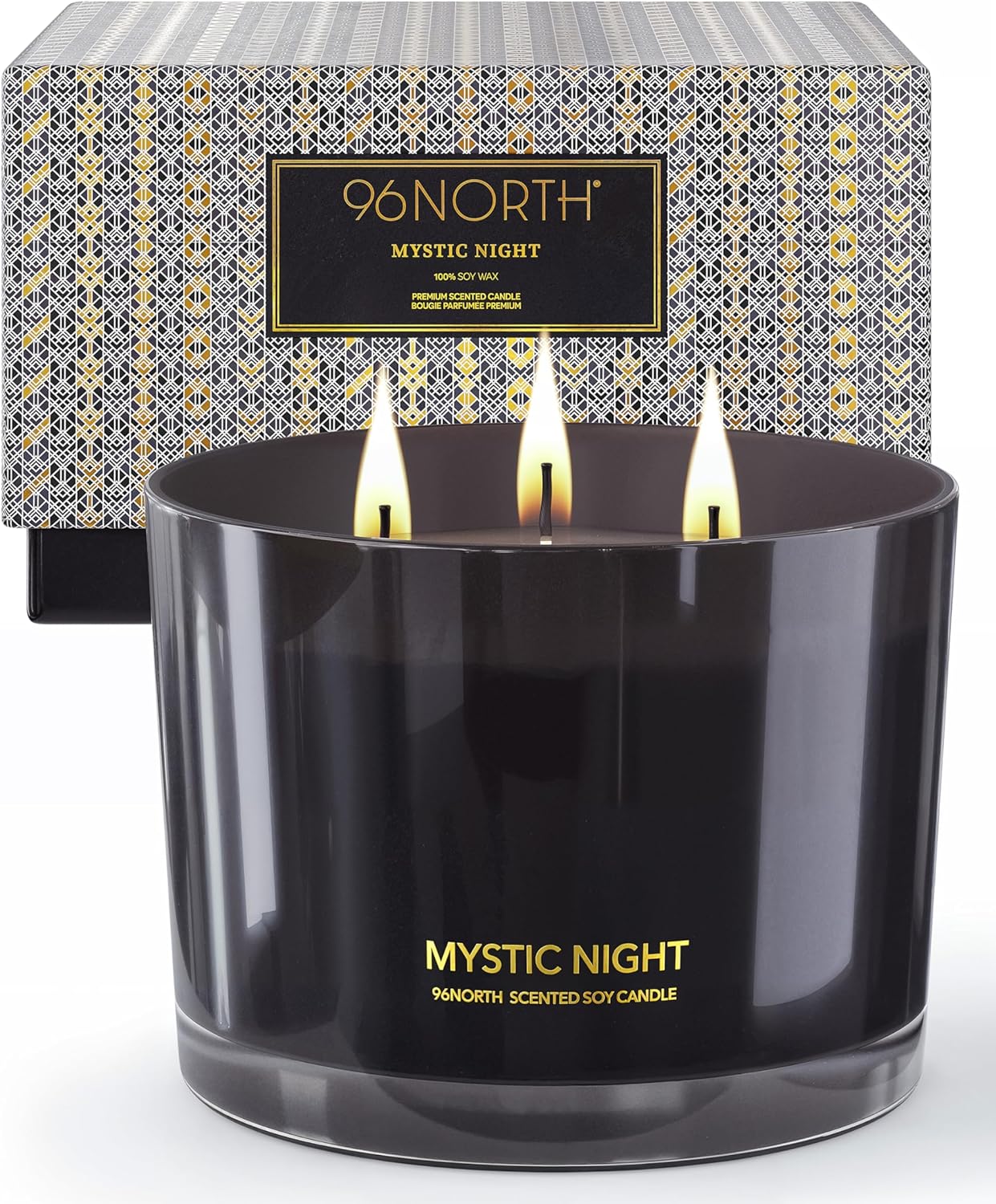 96NORTH Luxury Black Candle - Premium Fragrance with Long Burning Time
