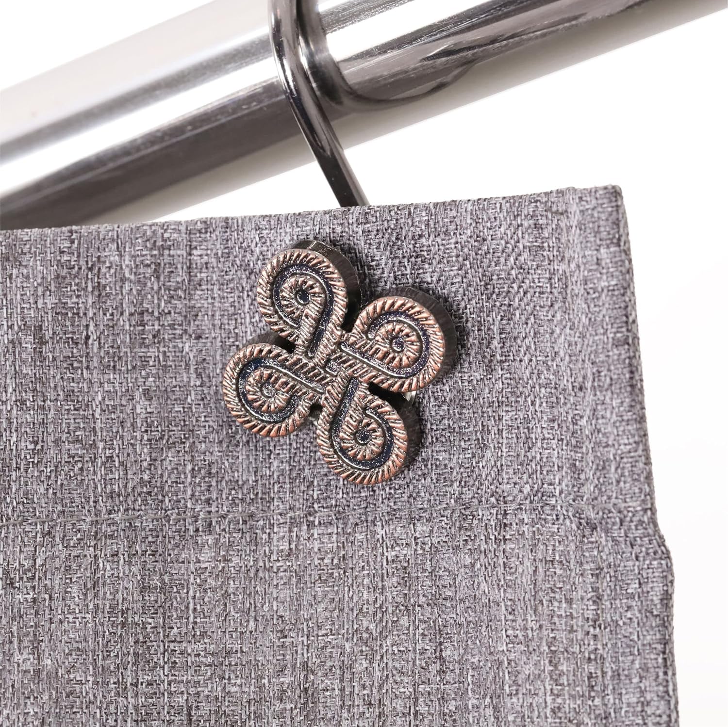Popkozzi Bronze Decorative Shower Curtain Hooks Set of 12