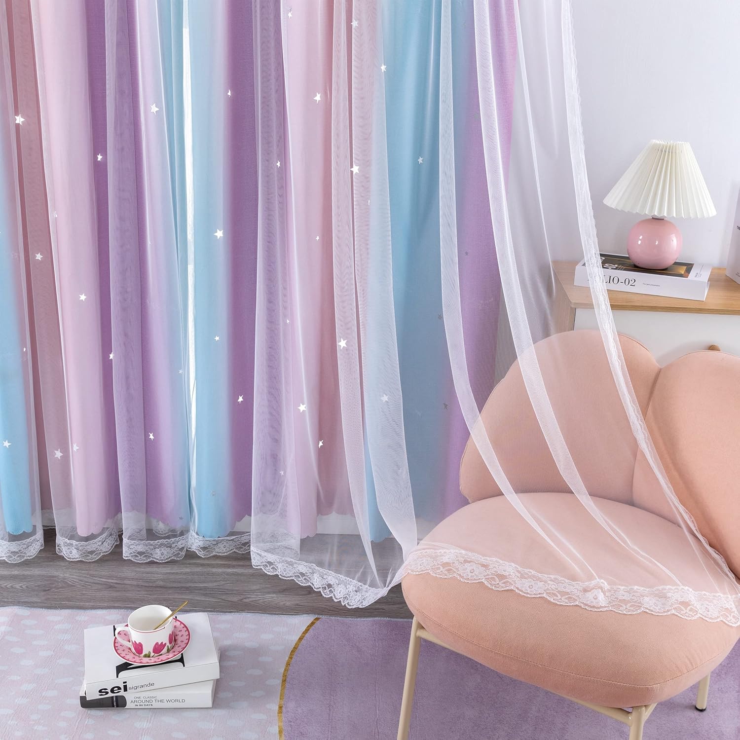 Starlight Relaxation 100 Polyester Blackout Rainbow design for Kids Bedroom