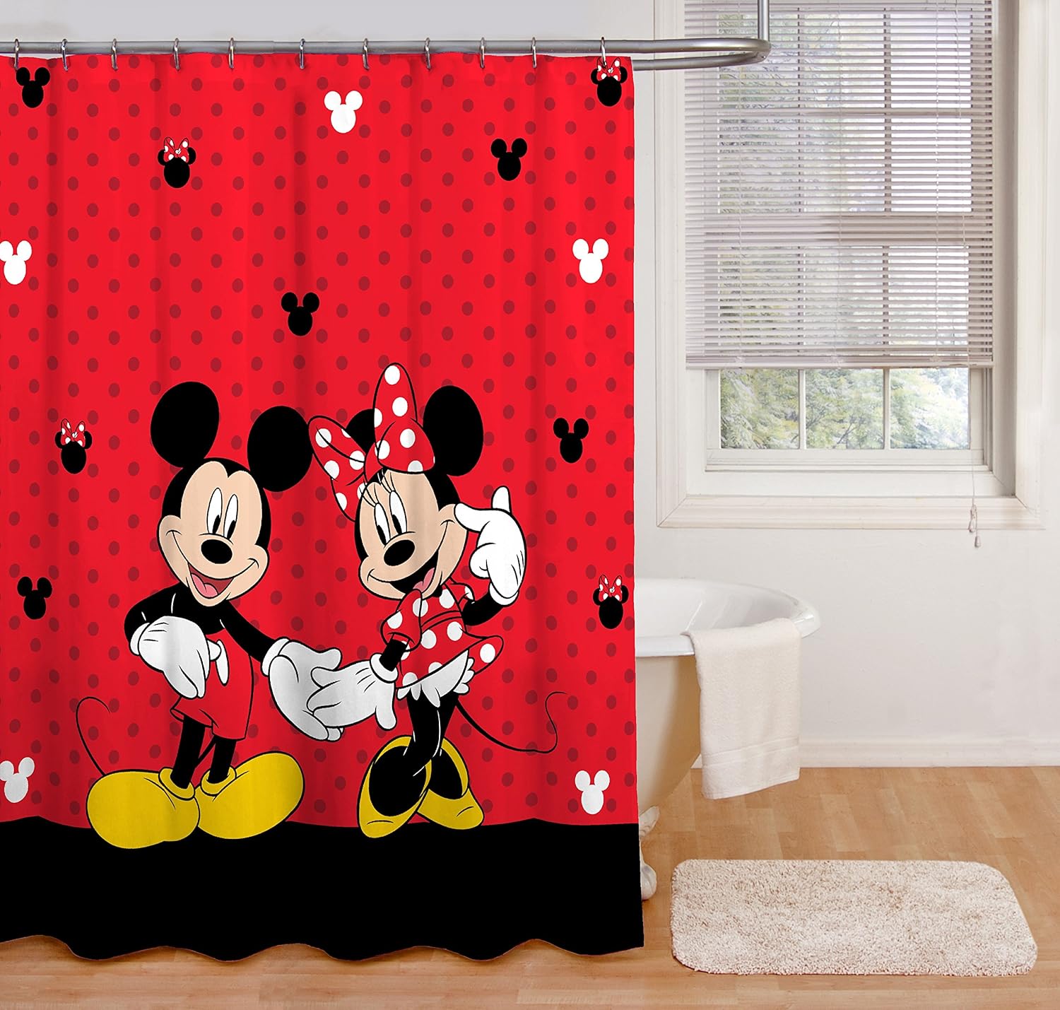 Disney Jay Franco Mickey Minnie Mouse Bath Curtain Bathroom dcor