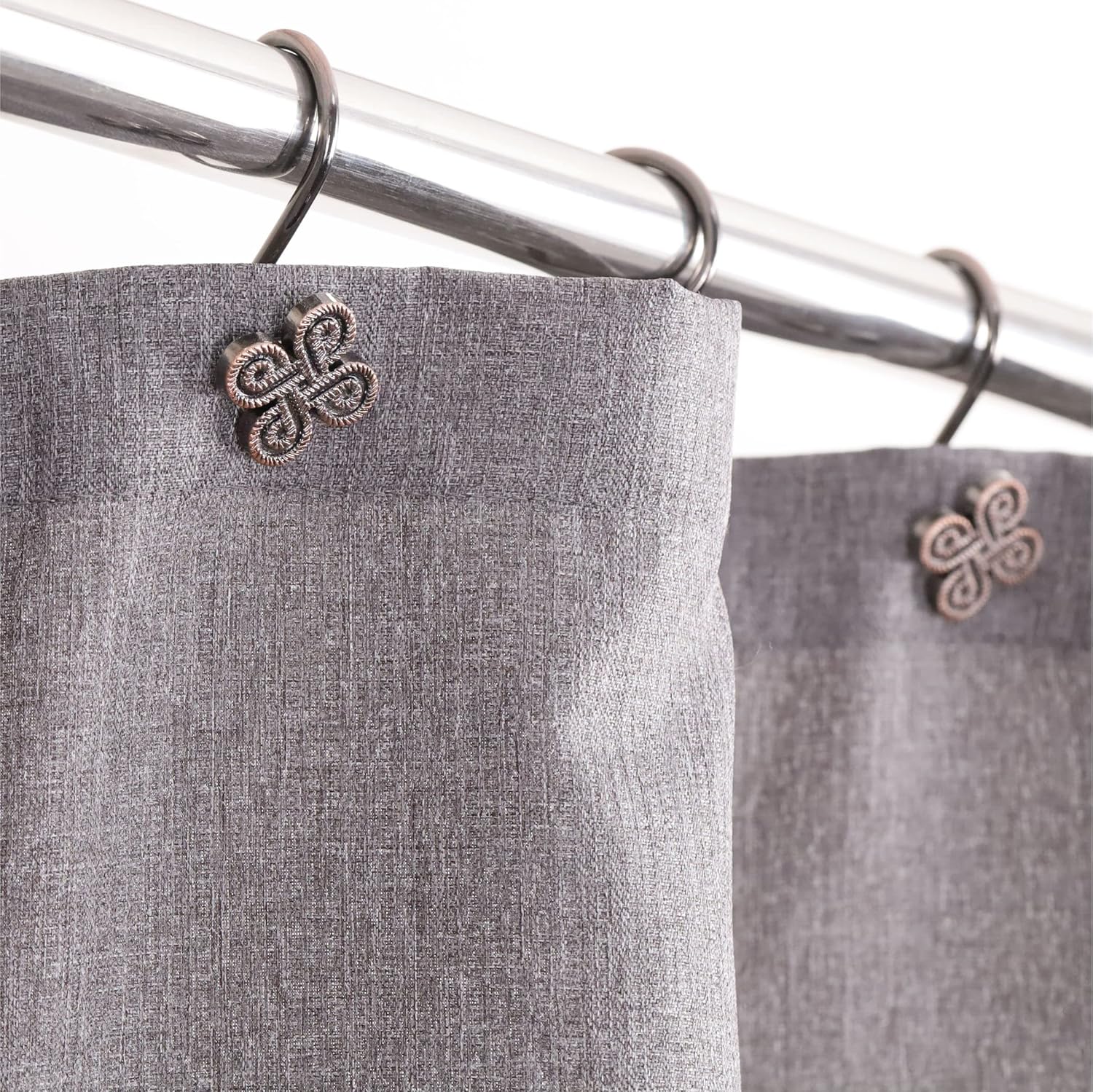 Popkozzi Bronze Decorative Shower Curtain Hooks Set of 12