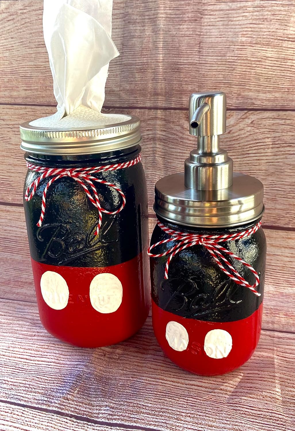 Handmade Maximum Capacity Mason Jars Set with Mickey Mouse